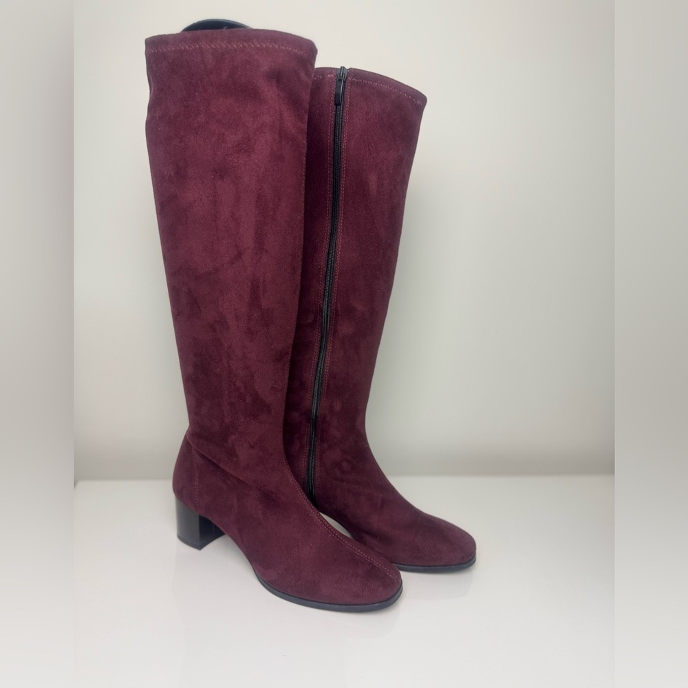 RON WHITE Rapisardi Elegant Burgundy Knee-High Boots size 40